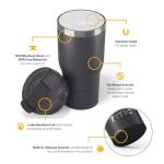 RTIC 20oz Essential Tumbler with Lid, Ceramic Lined, Insulated, Stainless Steel, Metal, Double Wall Vacuum-Insulation, Travel Cup for Iced Coffee, Tea, Hot and Cold Drink, Graphite
