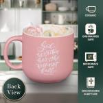 Christian Art Gifts Large Novelty Inspirational Ceramic Coffee & Tea Mug for Women: God is Within Her Encouraging Scripture, Microwave & Dishwasher Safe, Pink, 15 oz.