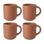 Bloomhouse - Two Time Oprah's Favorite Things Winner - Corsica Clay 4-Piece Mug Set – Burnt Apricot Terracotta Stoneware Coffee & Tea Cups, Durable Ceramic Drinkware