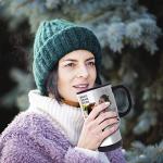 Amazing Items Gifts for Dad, Personalized Travel Mug with Name and Text - Add Your Photo - 8 Different Fonts & Colors - 14oz Travel Tumbler with Lid Coffee Mug & Tea Cup