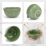 Joiish Matcha Whisk Set, 10-Pcs Matcha Kit, Bamboo Whisk and Bowl with Spout & Measuring Spoon & Cup, Japanese Tea Making Tools, Complete Matcha Gift Set for Starter, Mottled Green