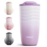 TOURIT 16 oz Travel Coffee Mug, Insulated Stainless Steel Travel Mug with Lid, Leak-Proof Double-Wall Vacuum Tumbler, Reusable Coffee Cup - Lilac
