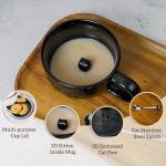 Koolkatkoo Black Cat Mug Coffee Cups Ceramic - Tea Cup with Lid and Spoon, Animals Hidden inside Mug, Cat Gifts for Cat Lovers, Holiday Christmas Gifts, 10oz