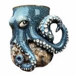 Cthulhu-Inspired Pirate Beer Mug, 3D Octopus Sea Monster Design Beer Mug with Tentacle Handle, Unique Animal Water Cup, Home Office Kitchen Decoration Collection Gift