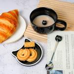 Koolkatkoo Black Cat Mug Coffee Cups Ceramic - Tea Cup with Lid and Spoon, Animals Hidden inside Mug, Cat Gifts for Cat Lovers, Holiday Christmas Gifts, 10oz