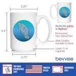 Bevvee Manatee Coffee Mug - Cute Ocean Animals Themed Decor and Gifts for Sea Creature Lovers - Large 15oz White Ceramic Mug