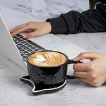 Koolkatkoo Black Cat Mug Coffee Cups Ceramic - Tea Cup with Lid and Spoon, Animals Hidden inside Mug, Cat Gifts for Cat Lovers, Holiday Christmas Gifts, 10oz