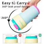 ChugJug 16 oz Travel Coffee Mug with Ceramic Coating, Leak-Proof Vacuum Insulated Coffee Tumbler with Lid, Reusable Double Wall Stainless Steel Travel Cup for Hot& Cold Drinks (Teal)