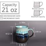 Bosmarlin Large Ceramic Coffee Mug, Big Tea Cup for Office and Home, 21 Oz, Dishwasher and Microwave Safe, 1 PCS