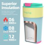 ChugJug 16 oz Travel Coffee Mug with Ceramic Coating, Leak-Proof Vacuum Insulated Coffee Tumbler with Lid, Reusable Double Wall Stainless Steel Travel Cup for Hot& Cold Drinks (Teal)