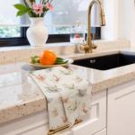 Fyecoluo Vintage Floral Teacup Kitchen Towels Decorative, Gifts for Tea Lovers Drinkers, French Country Cups Dish Hand Tea Towels, Cottagecore Kitchen Bathroom Decor, 16x24 Inch