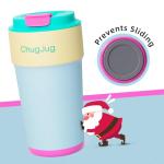 ChugJug 16 oz Travel Coffee Mug with Ceramic Coating, Leak-Proof Vacuum Insulated Coffee Tumbler with Lid, Reusable Double Wall Stainless Steel Travel Cup for Hot& Cold Drinks (Teal)