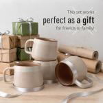 Ava Nord Ceramic Coffee Mugs Set of 4 | 12 oz Stoneware Coffee Cups | Lead-Free, Non-Toxic | Microwave and Dishwasher Safe | Comfortable Handle | Modern Nordic Design for Tea and Latte | Rose Sand