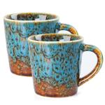 YINUOWEI 4.2 oz Espresso Cups Set of 2, Ceramic Coffee Mugs Demitasse Cups, Small Espresso Mugs for Shot of Coffee, Tea Cups with Handles, Gift for coffee Lovers