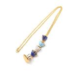 Caiyao Dainty Stacked Enamel Teacup Necklace Delicate Interlock Teacup Teapot Coffee Tea Cup Pendant Necklace Elegant Teacup Long Sweater Necklace for Women Fashion Jewelry-B blue white