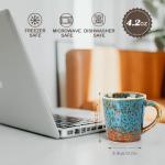 YINUOWEI 4.2 oz Espresso Cups Set of 2, Ceramic Coffee Mugs Demitasse Cups, Small Espresso Mugs for Shot of Coffee, Tea Cups with Handles, Gift for coffee Lovers