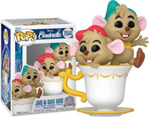 Funko Jaq & Gus Gus in Teacup #1544/83458 + Pop Protector: Cinderella 75th Anniversary Disney Pop! Animation Vinyl Figure (Gift Set Bundled with ToyBop Brand Box Protector Case)