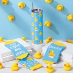 Funnymoom 2 Pack Cute Duck Gifts Set Skinny Tumbler 20 oz Travel Coffee Mug Novelty Cute Animals Socks, Christmas Birthday Party Gifts for Duck Theme