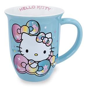 Sanrio Hello Kitty Pastel Rainbow 16oz Wide Rim Ceramic Mug | Coffee Cup for Tea, Espresso | Drinkware Travel Mug, Camper Mug, Coffee Mug for Home & Office | Hello Kitty Merchandise and Collectibles