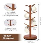BAMBANG Mug Holder Tree, 360° Rotating 8 Hooks Coffee Cup Holder for Counter, Bamboo Coffee Mug Rack Standing for Kitchen Countertop Home (Brown) (Brown)