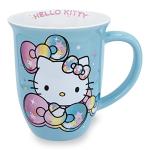 Sanrio Hello Kitty Pastel Rainbow 16oz Wide Rim Ceramic Mug | Coffee Cup for Tea, Espresso | Drinkware Travel Mug, Camper Mug, Coffee Mug for Home & Office | Hello Kitty Merchandise and Collectibles