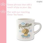 Karma 12 oz New Bone China Coffee Cup - Dishwasher Mirowave Safe - Cute Retro Design Giftable Mug for Women and Men, Books