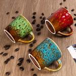 YINUOWEI 4.2 oz Espresso Cups Set of 2, Ceramic Coffee Mugs Demitasse Cups, Small Espresso Mugs for Shot of Coffee, Tea Cups with Handles, Gift for coffee Lovers