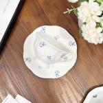 MSRRTUSY Tea Cup and Saucer Set with Blue Flowers，6.76 oz Ceramic Coffee Cup，Latte Mug for Mother's Day Gifts (blue)