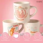 Karma 12 oz New Bone China Coffee Cup - Dishwasher Mirowave Safe - Cute Retro Design Giftable Mug for Women and Men, Books