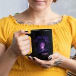 Custom Old Tree Coffee Mug With Purple Glowing Design, Customized Mystical Tree Cup, Gift For Tree Lovers, Personalized Name Nature Inspired Ceramic Mug, Unique Black Cup 11oz 15oz