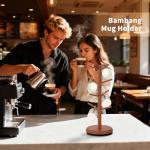 BAMBANG Mug Holder Tree, 360° Rotating 8 Hooks Coffee Cup Holder for Counter, Bamboo Coffee Mug Rack Standing for Kitchen Countertop Home (Brown) (Brown)