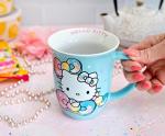 Sanrio Hello Kitty Pastel Rainbow 16oz Wide Rim Ceramic Mug | Coffee Cup for Tea, Espresso | Drinkware Travel Mug, Camper Mug, Coffee Mug for Home & Office | Hello Kitty Merchandise and Collectibles