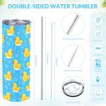 Funnymoom 2 Pack Cute Duck Gifts Set Skinny Tumbler 20 oz Travel Coffee Mug Novelty Cute Animals Socks, Christmas Birthday Party Gifts for Duck Theme