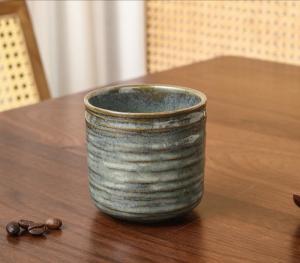 FIBOS Japanese retro ceramic teacups, coffee cups, and water cups, suitable for restaurants, homes, and offices, copper.