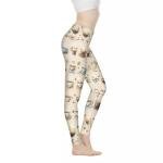Irisjudy Coffee Cup Tummy Control Leggings Yoga Pants for Women, Retro Coffee Afternoon Tea Stretchy Gym Workout Tights Breathable Jogging Pants