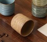 FIBOS Japanese retro ceramic teacups, coffee cups, and water cups, suitable for restaurants, homes, and offices, copper.