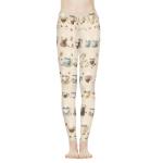 Irisjudy Coffee Cup Tummy Control Leggings Yoga Pants for Women, Retro Coffee Afternoon Tea Stretchy Gym Workout Tights Breathable Jogging Pants