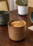 FIBOS Japanese retro ceramic teacups, coffee cups, and water cups, suitable for restaurants, homes, and offices, copper.