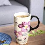 Tall Ceramic Travel Mug with Sealed Lid