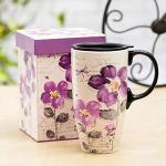 Tall Ceramic Travel Mug with Sealed Lid