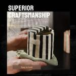 Retro Striped Ceramic Coffee Mug - 10 Oz