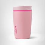 Owala SmoothSip Slider Insulated Stainless Steel Coffee Tumbler, Reusable Iced Coffee Cup, Hot Coffee Travel Mug, BPA Free 12 oz, Pink (Pucker Up)