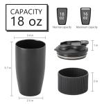 TaoTaojarvie 16 oz Travel Coffee Mug - Black