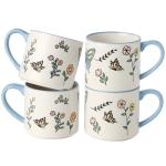 Colorful Butterfly and Flower Ceramic Mug Set