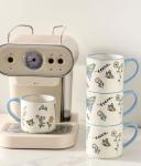 Colorful Butterfly and Flower Ceramic Mug Set