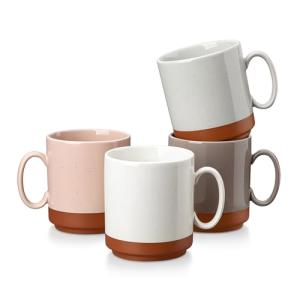 Malacasa Stackable Ceramic Coffee Mugs Set of 4