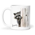 Personalized Funny Raccoon Coffee Mug – Choose Name