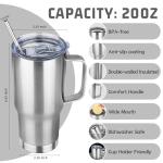 20 oz Insulated Stainless Steel Travel Mug with Straw