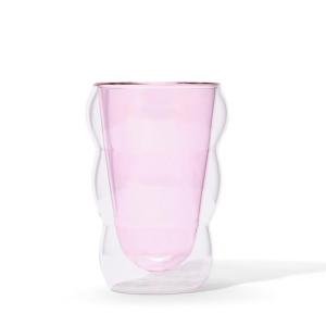Pink Double-Wall Glass Cloud Cup – 12 oz