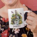 Personalized Banjo Mug with Floral Design